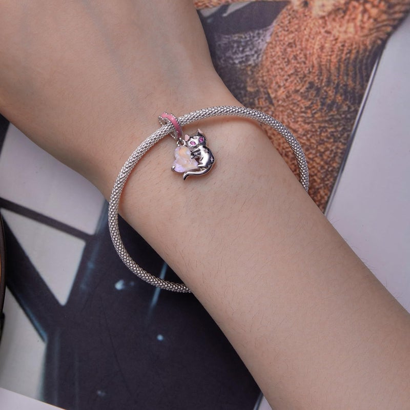 VOROCO Store Charm 925 Sterling Silver Bracelet Necklace Pendant Bead Charms Jewelry Gift for Women Mother Daughter Grandma Family Friends - Image 3